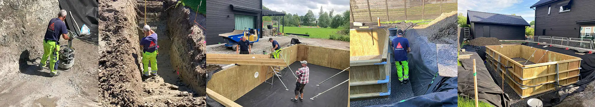 Grävning för pool